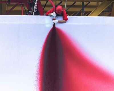 Huge ‘Butchered’ artwork installed on North Sea gas rig by Greenpeace activists