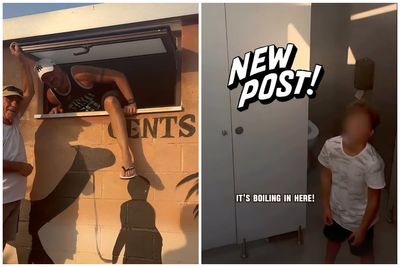 Peter Andre climbs through window to rescue son from public toilet in Cyprus