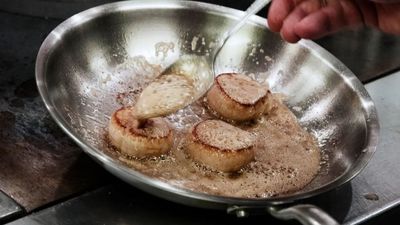 I feel like I'm cooking on The Bear with the Made In Stainless Steel pan – it's sturdy, non-toxic, and excellent value for money