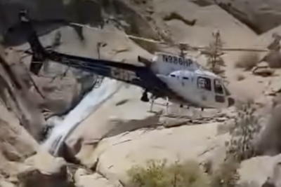 Dramatic video shows hiker airlifted to safety after two days trapped behind waterfall