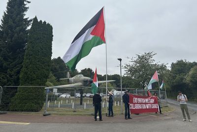 Pro-Palestine protesters chant ‘RAF shame on you’ at air base demonstration