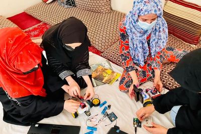 Meet the Afghan girls building robots at home after the Taliban stopped their education