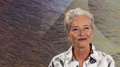 Emma Thompson’s relaxed shirt and trouser co-ord is an easy breezy look for the hot weather