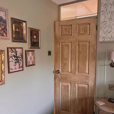 No, I didn't buy new oak doors - I used Frenchic browning wax instead, and now I wouldn't replace them with the real thing