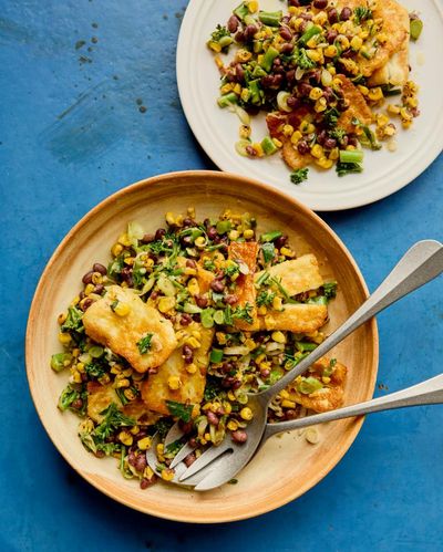 Rukmini Iyer’s quick and easy recipe for charred corn salad with halloumi, broccoli and black beans