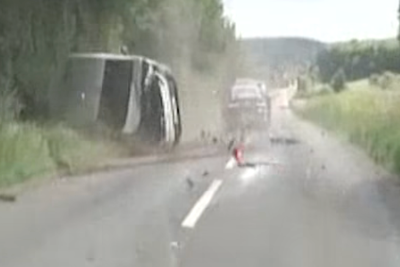 Driver in stolen car smashes into armed police van during 100mph chase