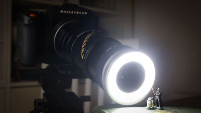 This 5x macro lens on my medium format camera turns grains of salt into icebergs…and my 1-inch Darth Vader into a giant!