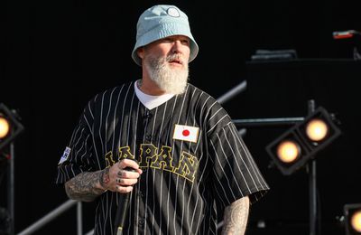 Fred Durst swats down a drone during Limp Bizkit's Istanbul gig