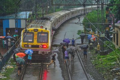 Photo of a stalled commuter train on a submerged track shows Mumbai’s frailties during monsoon