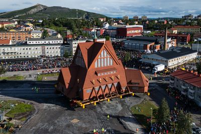 Watch live: Sweden’s historic 600-tonne Kiruna Church moves to new home
