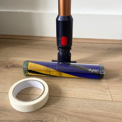 I always keep a roll of masking tape on hand when vacuum cleaning – it's the best way to keep skirting boards scuff-free