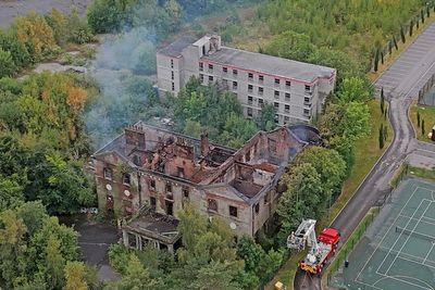 Abandoned Grade I-listed manor house gutted by large fire