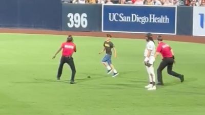 Little Kid Decked by Security Guards After Running on Field at Giants-Padres Game