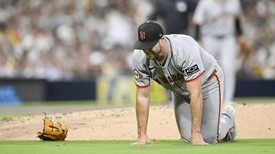Giants' Landen Roupp Carted Off Field After Being Hit in Knee by Line Drive