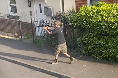 Man stabbed neighbour before shooting officer with crossbow