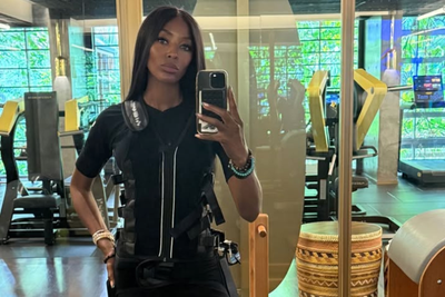 Naomi Campbell dons EMS suit for latest pilates workout