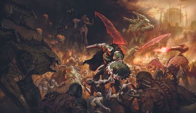 How I created the demonic video game cover art for Doom: The Dark Ages