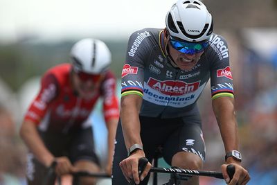 Renewi Tour: Mathieu van der Poel powers past Arnaud De Lie to win stage 3 on the cobbles