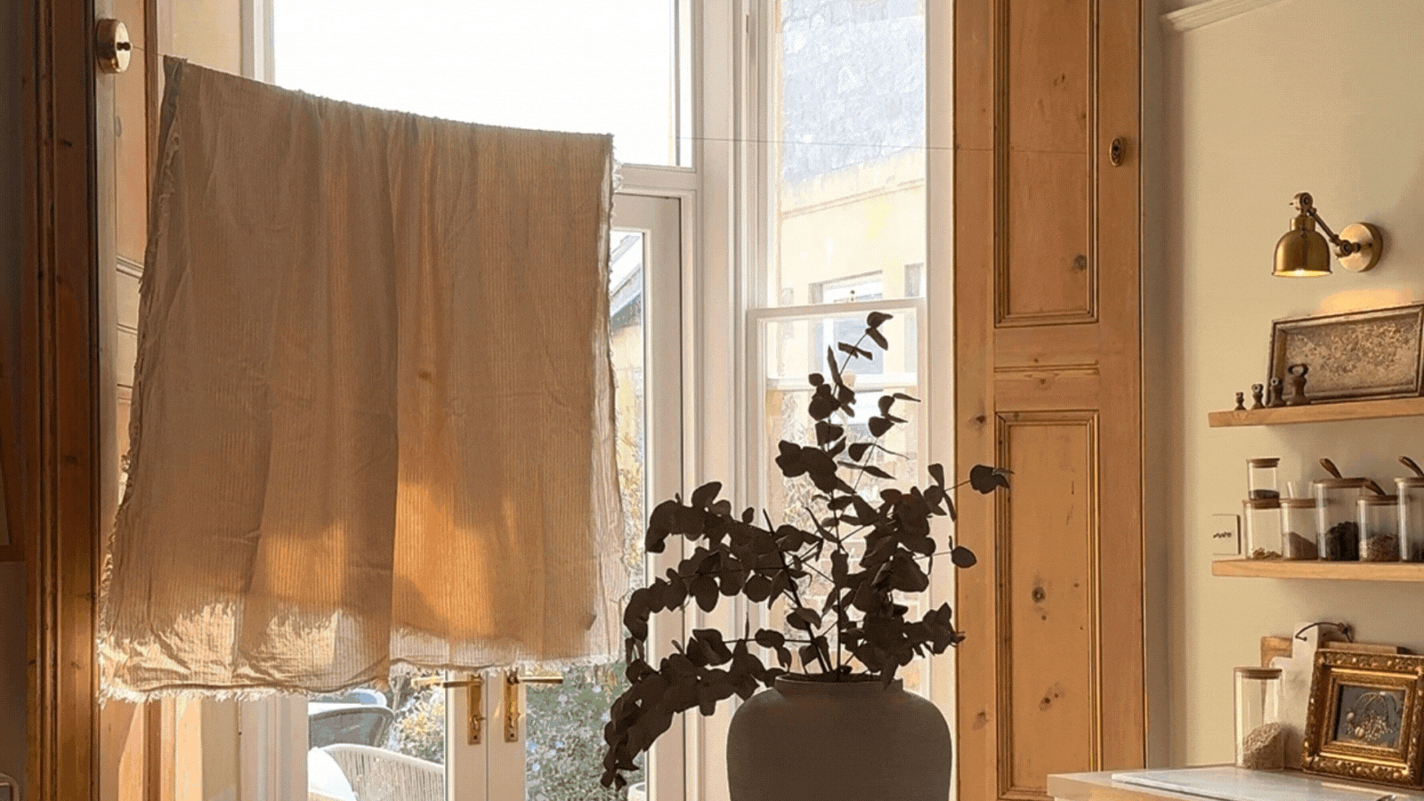 With No Room for a Drying Rack, This Homeowner Found a Pretty 'Hidden' Washing Line That Actually Complements Her Interior Design