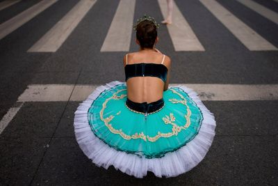 Photos show ballerinas taking center stage on Bucharest’s iconic avenue Calea Victoriei