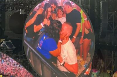 Coldplay frontman Chris Martin's 'kisscam' captures marriage proposal at Wembley