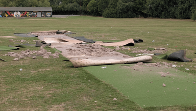Vandals destroy cricket pitch in south London sparking outrage from locals