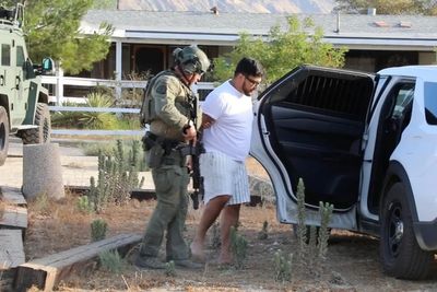 Emmanuel Haro’s father, clad in prison jumpsuit, seen helping police search for baby’s body in California badlands