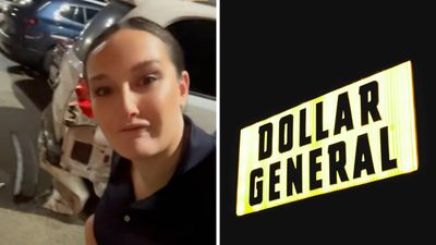 Ohio hotel worker gets to parking lot to leave. Then she sobs after seeing what Dollar General semi-truck driver did to her car