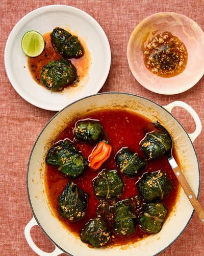Ixta Belfrage’s recipes for charutos with spicy tomato broth, and guava, curry and chilli meatballs