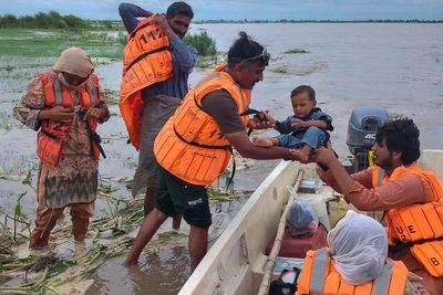 Mass evacuations in eastern Pakistan as India releases water from swollen rivers