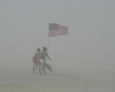 ‘Wall of blowing dust’ sweeps through Burning Man festival and upends camps