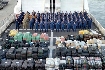 The Coast Guard seized a record 76,000 pounds of drugs this summer off Central and South America
