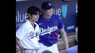 V From BTS Linked Up With Shohei Ohtani Ahead of First Pitch at Dodgers Game