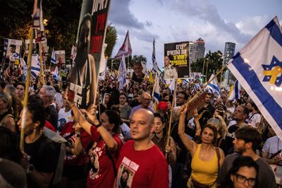 ‘Day of Disruption’: Families, supporters of Israeli Gaza captives protest