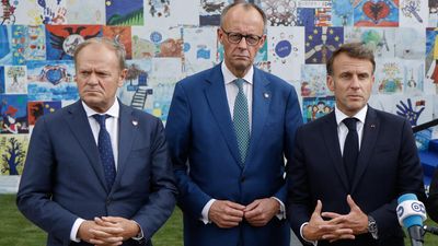 Macron, Merz and Tusk join Moldova independence day with show of EU support