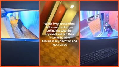 ‘I heard running and I ran’: Woman terrified as she’s chased by assailant, but security footage shows nobody there