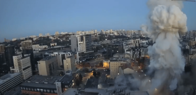Shocking moment Russia strikes British Council building in Kyiv as Starmer accuses Putin of 'sabotaging peace'
