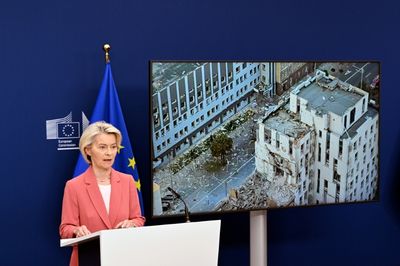 EU Summons Russian Envoy After Mission Damaged In Kyiv Strike