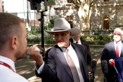 Australian politician shakes fist at journalist in angry outburst