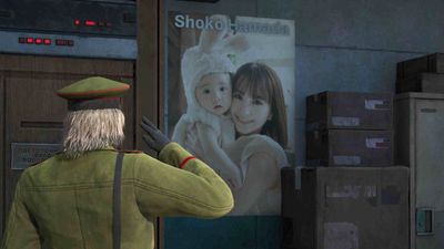 Metal Gear Solid Delta replaces the original game's bikini model posters with new pictures and family photos of the same women 21 years later