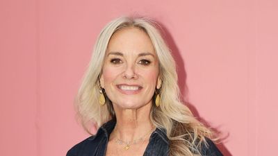 Tamzin Outhwaite's midnight blue midi dress is proof that moody blooms deserve a place in your autumn wardrobe