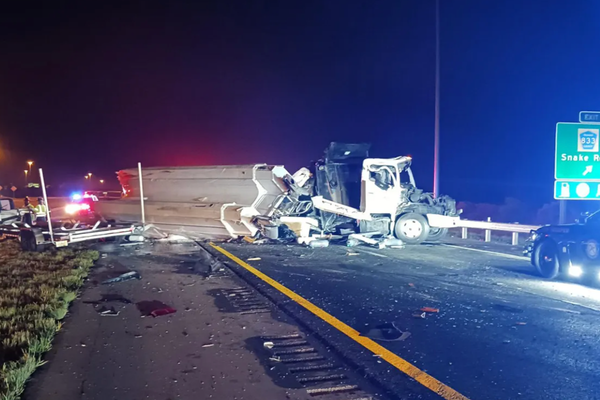 Florida man driving a special truck designed to safely absorb the impact of crashes killed after car plows into the vehicle