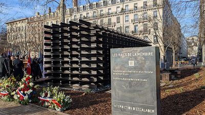 Holocaust memorial in Lyon vandalised with Free Gaza inscription in 'intolerable act'