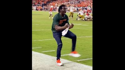 Michael Irvin Was Going Nuts on the Sideline After Miami's Narrow Win vs. Notre Dame