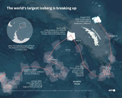 Once King Of The Seas, A Giant Iceberg Is Finally Breaking Up