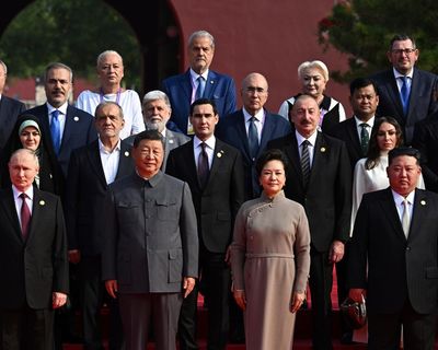 Daniel Andrews criticised after attending China military parade and posing with Kim Jong-Un and Vladimir Putin