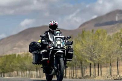 Motorcyclist who travelled through 17 countries on round-the-world trip has bike stolen in UK