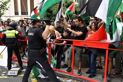 ‘It is a bit scary sometimes’: Tom Pidcock moves onto Vuelta podium but no stage 11 winner as pro-Palestine protests disrupt race