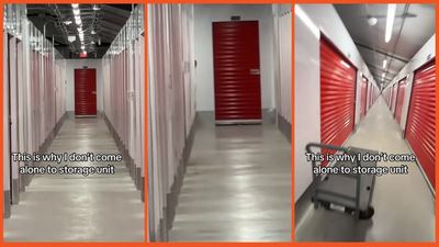 ‘That’s literally a person?!?’: Woman visits storage unit alone and spots someone or something creeping on her from afar