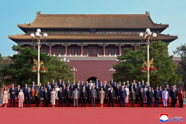 Who else was in Daniel Andrews’ group photo with Xi, Putin and Kim?